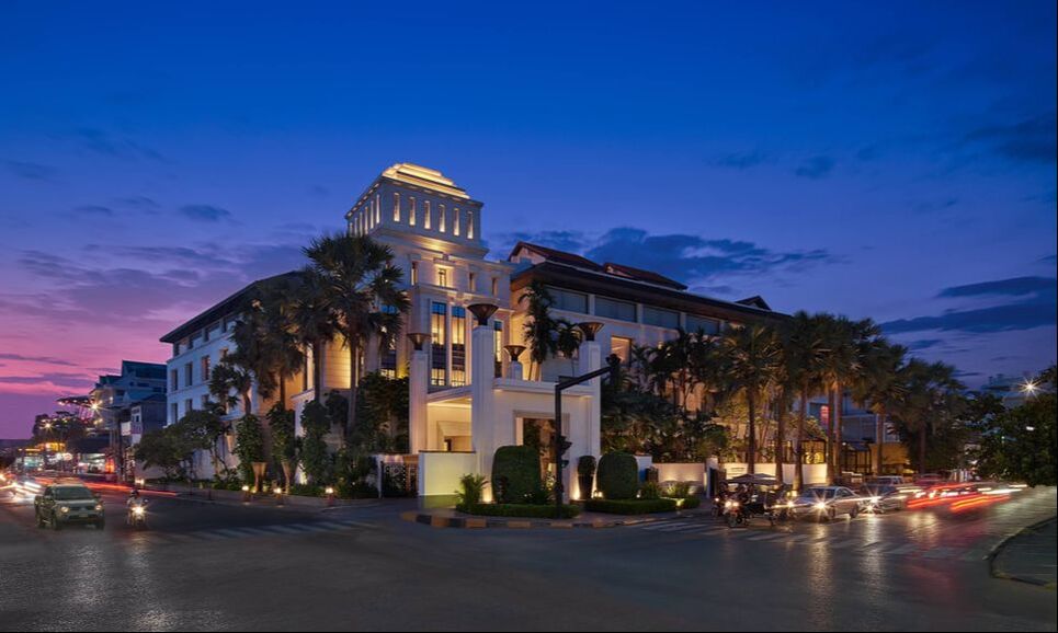 a night time look at the exterior of the park hyatt siem reap