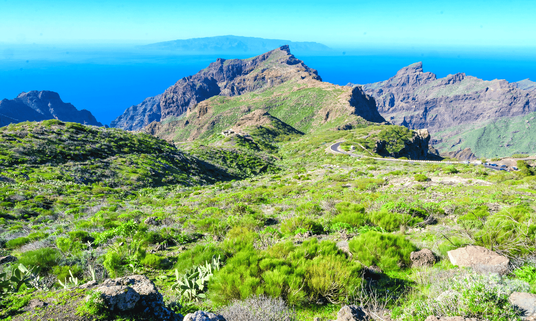 looking at the mountains of La Gomera covered in greenery