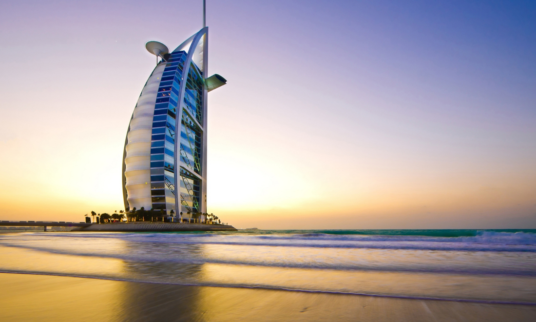 Looking from the beach at the Burj Al Arab