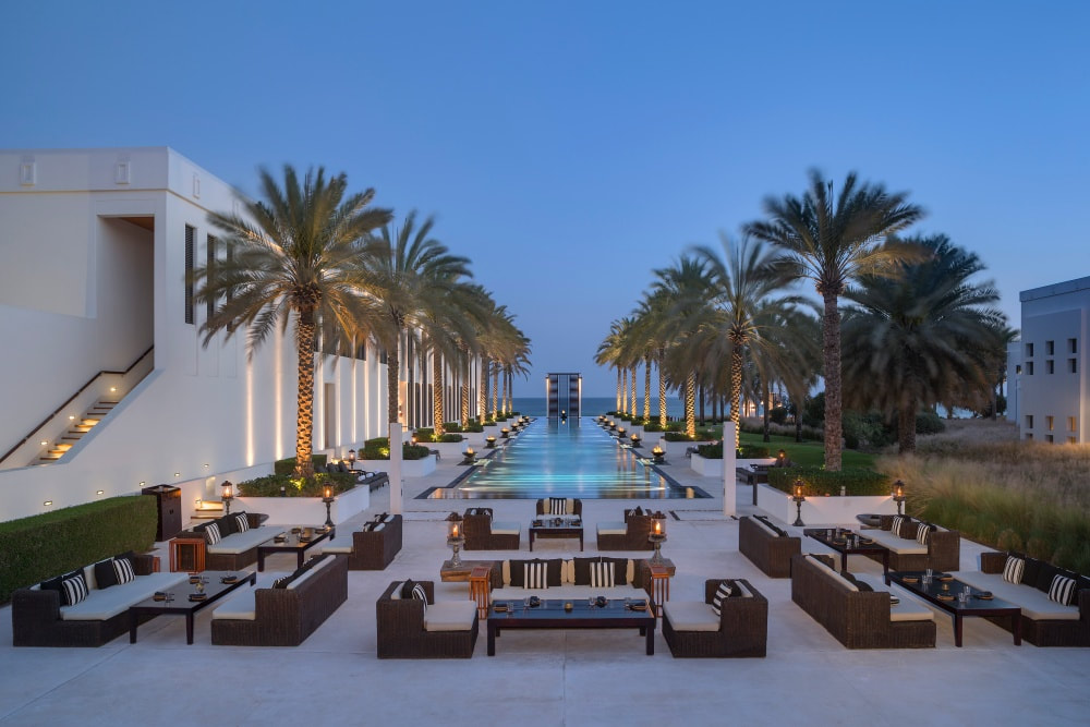 The long pool at The Chedi Muscat