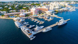 Looking down on the marina which sits next to Hamilton Princess & Beach Club