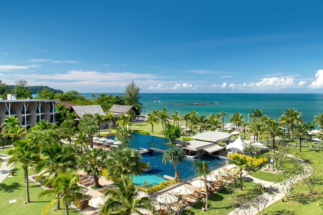 Overlooking the the pool and park area of the Sands Khao Lak
